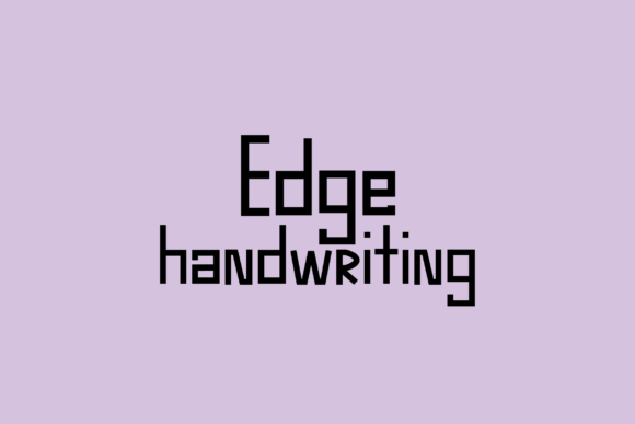 Edge: A Friendly Handwritten Font for Digital Design